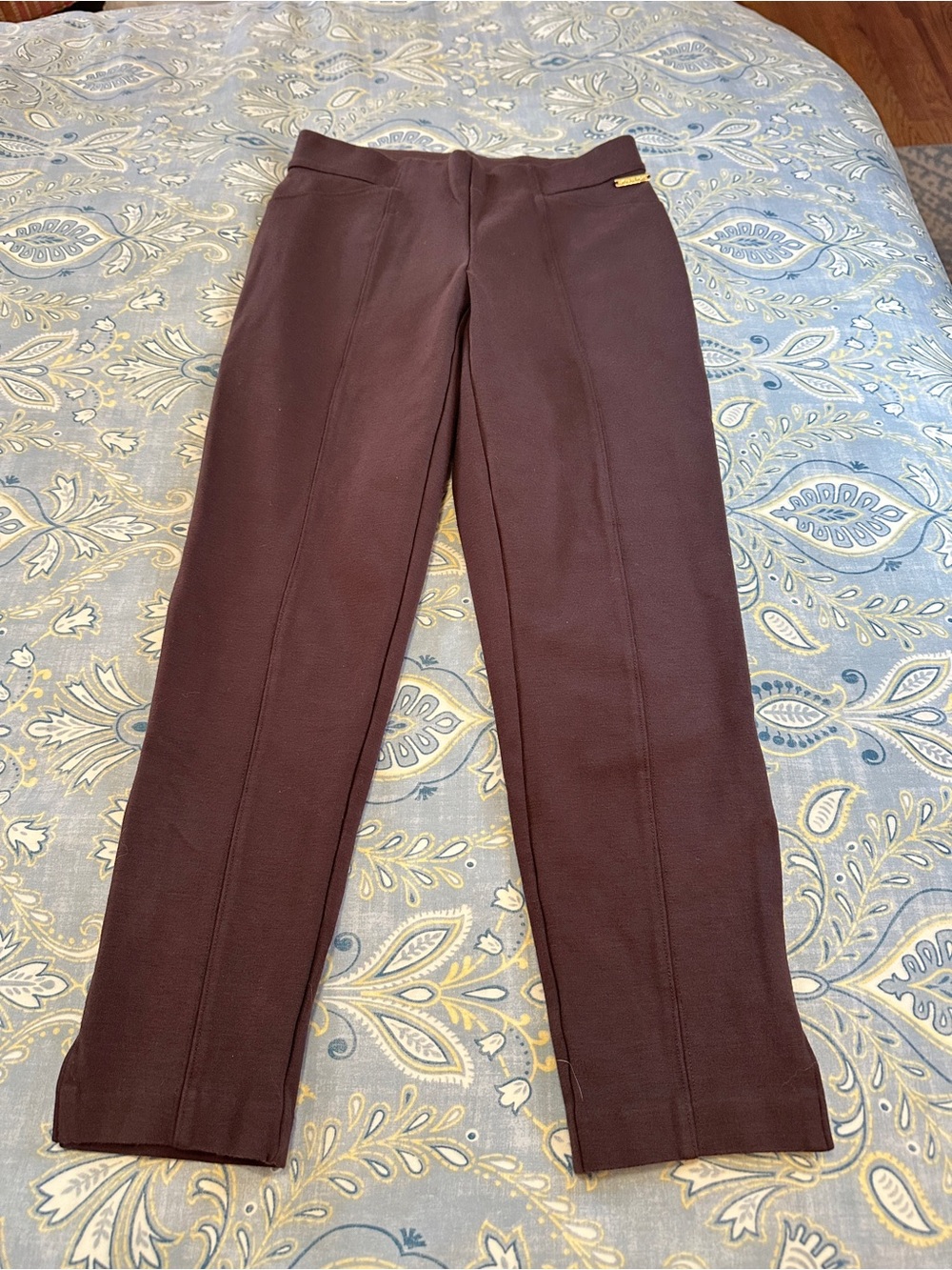 Michael Kors Chocolate Brown Knot Leggings Women's Stretch Soft Brown Size S